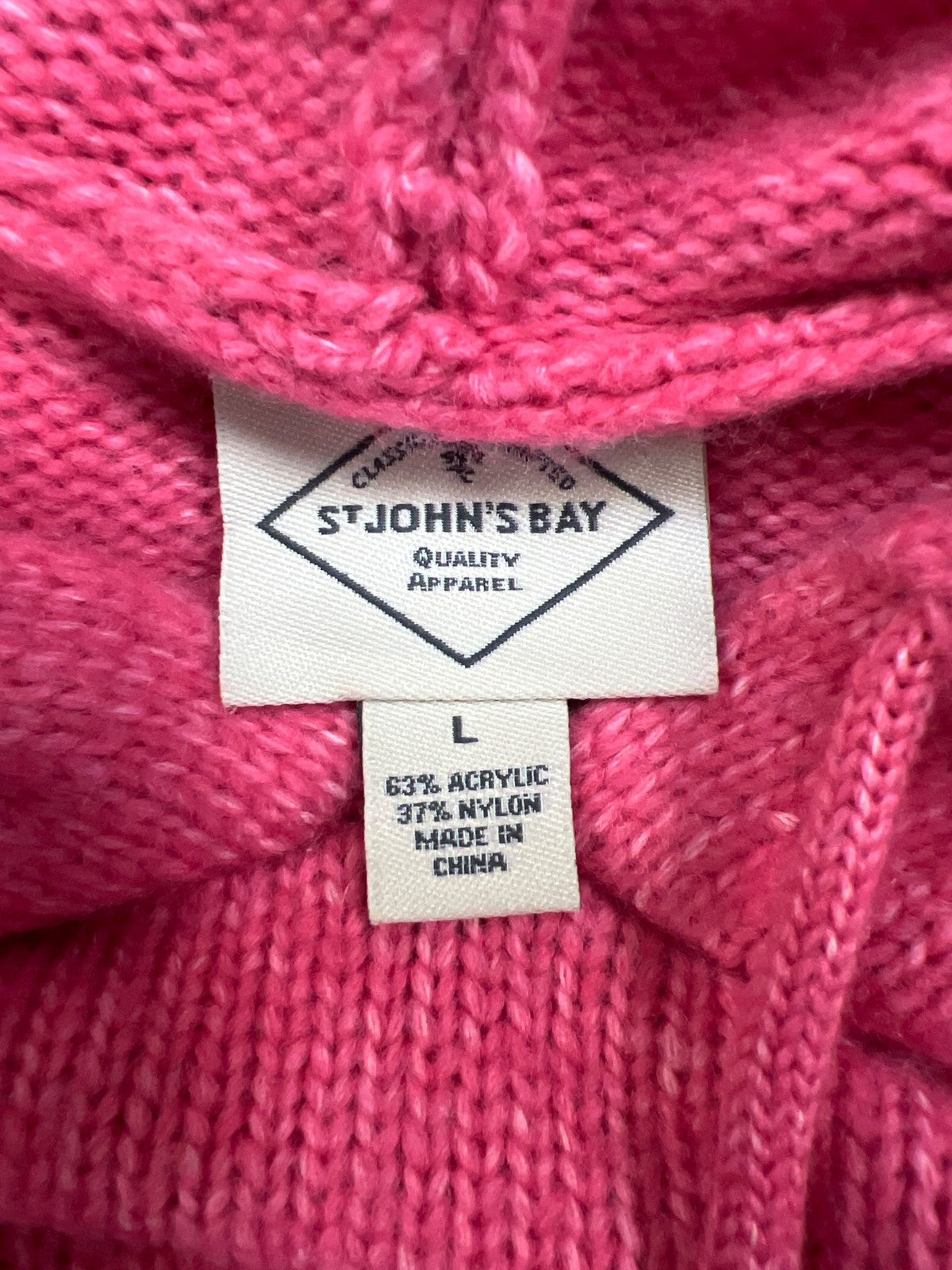 St.Johns Bay Women’s Pink Long Sleeve Hooded Sweater - L