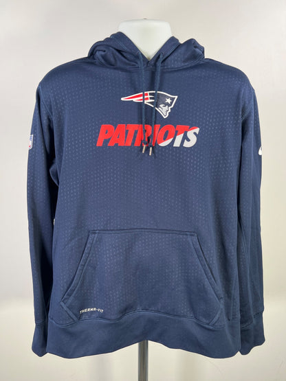 Nike Men’s Blue NFL New England Patriots Therma-Fit Pullover Sweatshirt - XL