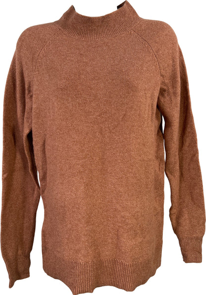LOFT Women’s Brown Soft Knit Long Sleeve Mock Neck Sweater - XXS