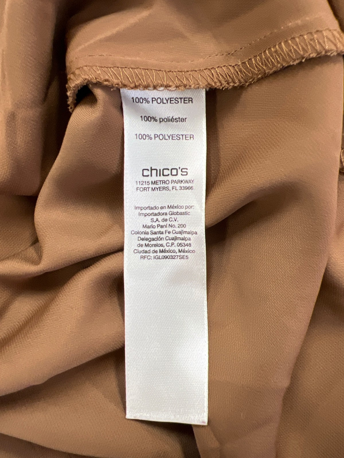 Chico’s Women’s Brown Long Sleeve Ruffle Front Button Up Blouse - 2/US L
