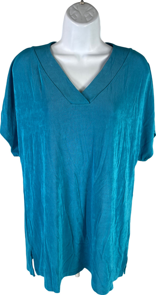 Co’s Travelers Women’s Blue Short Sleeve V-Neck Shirt - 2/US 12