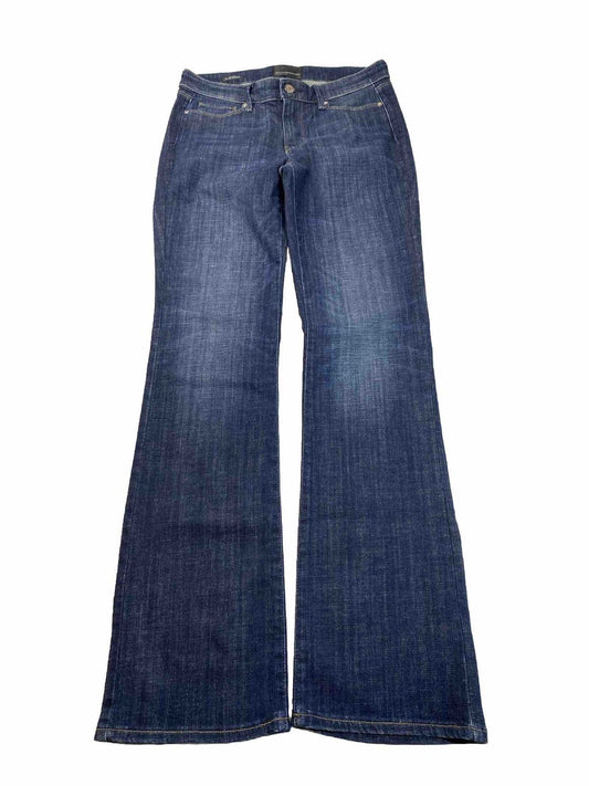 White House Black Market Women's Dark Wash Mid Rise Slim Boot Jeans - 4