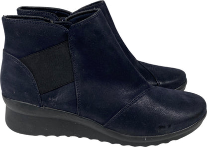 Clarks Cloudsteppers Women’s Blue Caddell Tropic Wedge Booties - 8