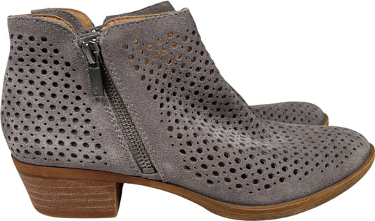 Lucky Brand Women’s Gray Perforated Basel Ankle Booties - 6.5