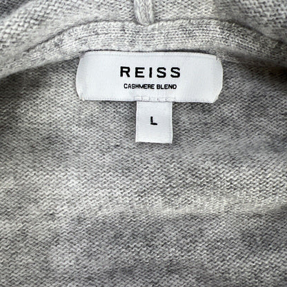 Reiss Women's Gray Cashmere Blend Full Zip Sweatshirt - L