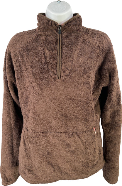 The North Face Women’s Brown Soft Fleece 1/4 Zip Pullover Jacket - M