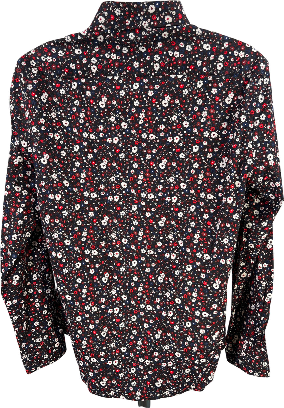 Denim and Flower Men’s Blue/Red Floral Long Sleeve Button Up Shirt - XL