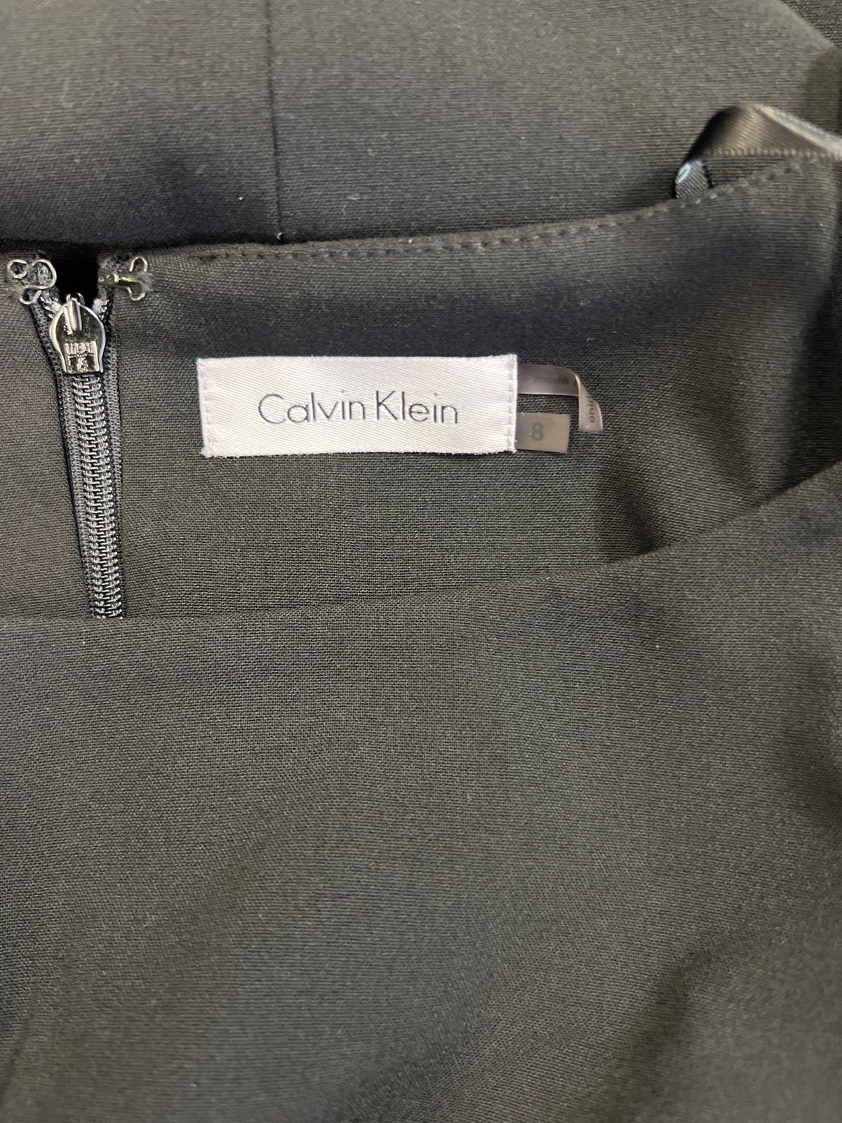 Calvin Klein Women’s Black Pleated Front Sleeveless Sheath Dress - 8