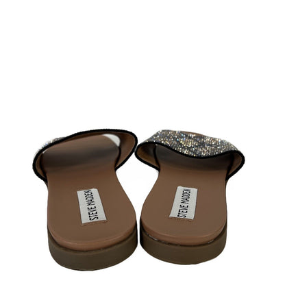 Steve Madden Women's Brown/Black Rhinestone Klove Sandals - 8.5