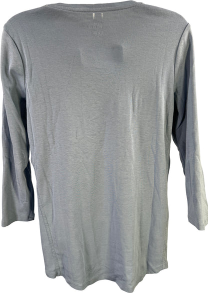 J.Jill Women’s Blue 3/4 Sleeve Side Inset Pima T-Shirt - XS