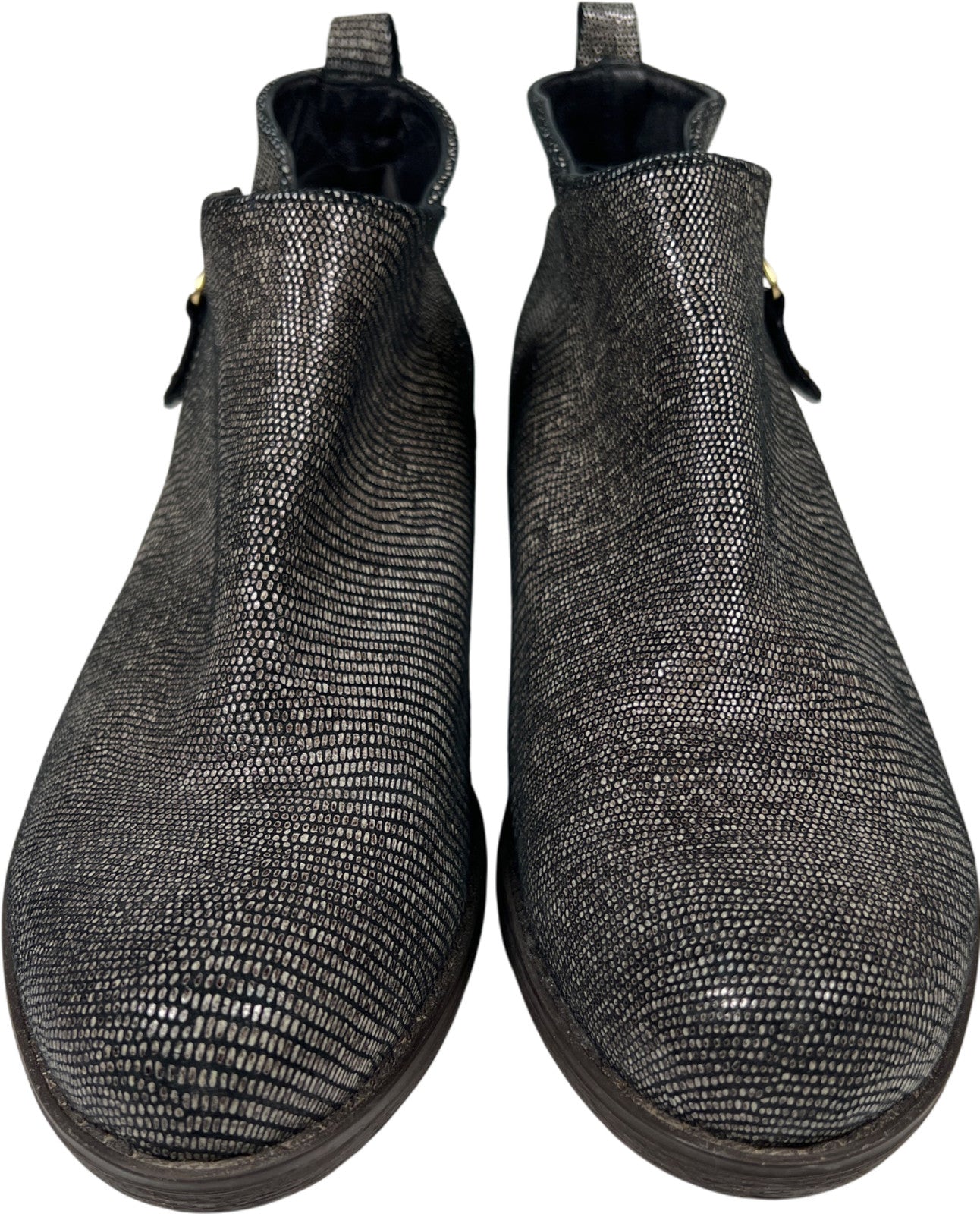 Eric Michael London Women’s Black Leather Lizard Ankle Booties - 38/US 7.5