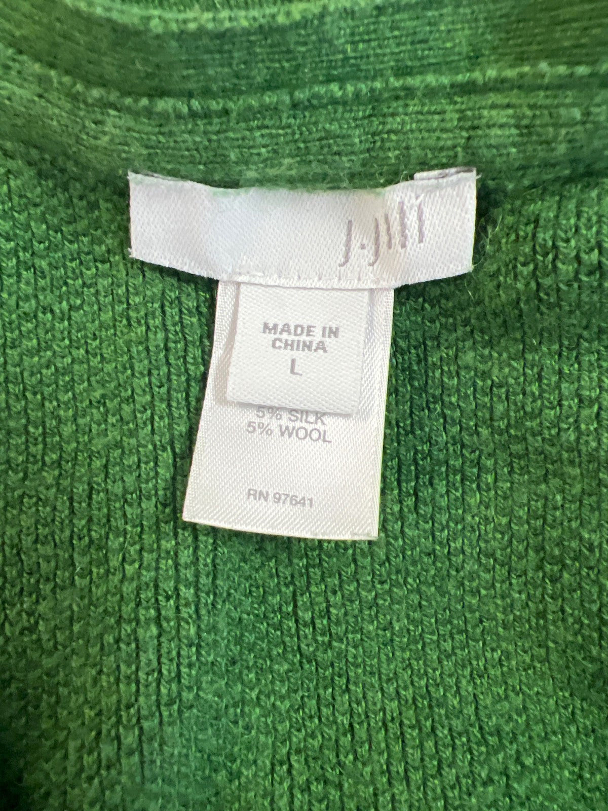 J.Jill Women’s Green Long Sleeve Wool Blend V-Neck Sweater - L