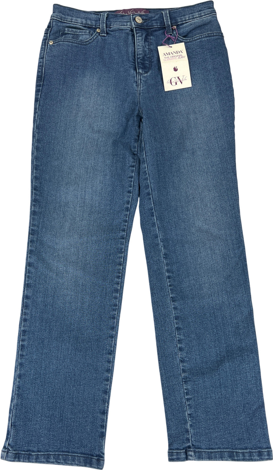 Gloria Vanderbilt Women’s Light Wash Amanda Straight Jeans - 6 Petite Short