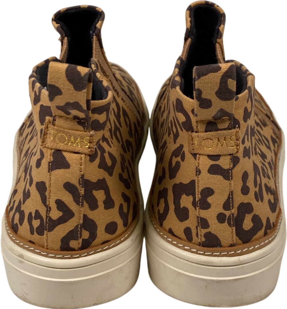 Toms Women’s Brown Animal Print Canvas Slip On Sneakers - 8.5