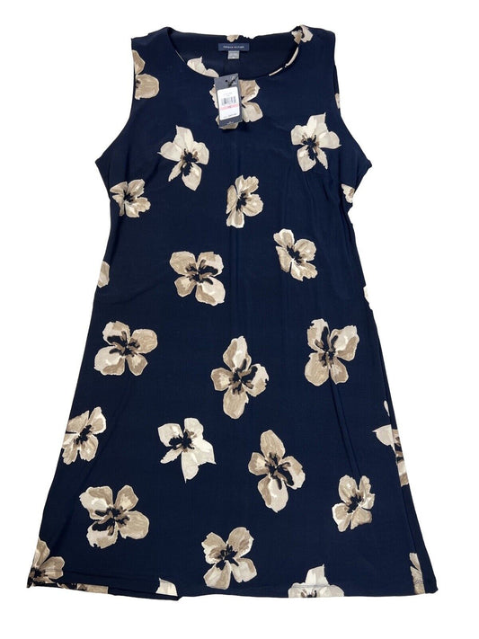 NEW Tommy Hilfiger Women's Navy Blue Floral Sleeveless Shift Dress - 10