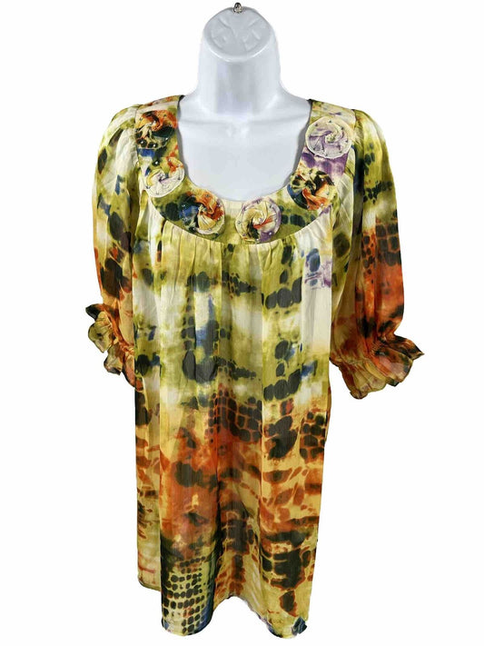 NEW Christopher and Banks Women's Multicolor Sheer Tie Dye Blouse - M