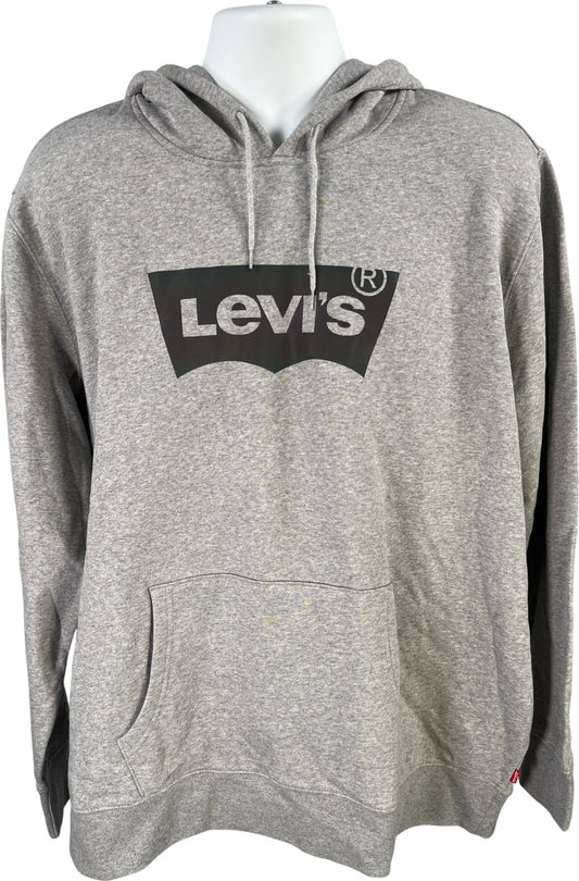Levi’s Men’s Gray Metallic Logo Standard Fit Pullover Sweatshirt - XXL