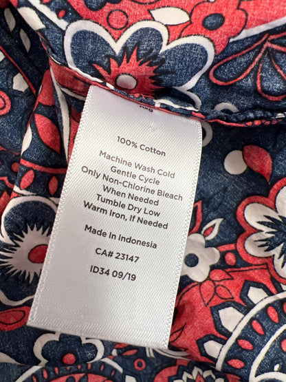 Talbots Women’s Red/Blue Long Sleeve Button Up Shirt - Plus 2X