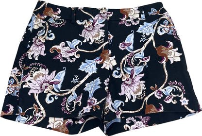 White House Black Market Women’s Black Floral Paisley 5” Shorts - 4 Petite