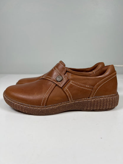 Clarks Collection Women’s Brown Leather Caroline Pearl Walking Shoes - 8