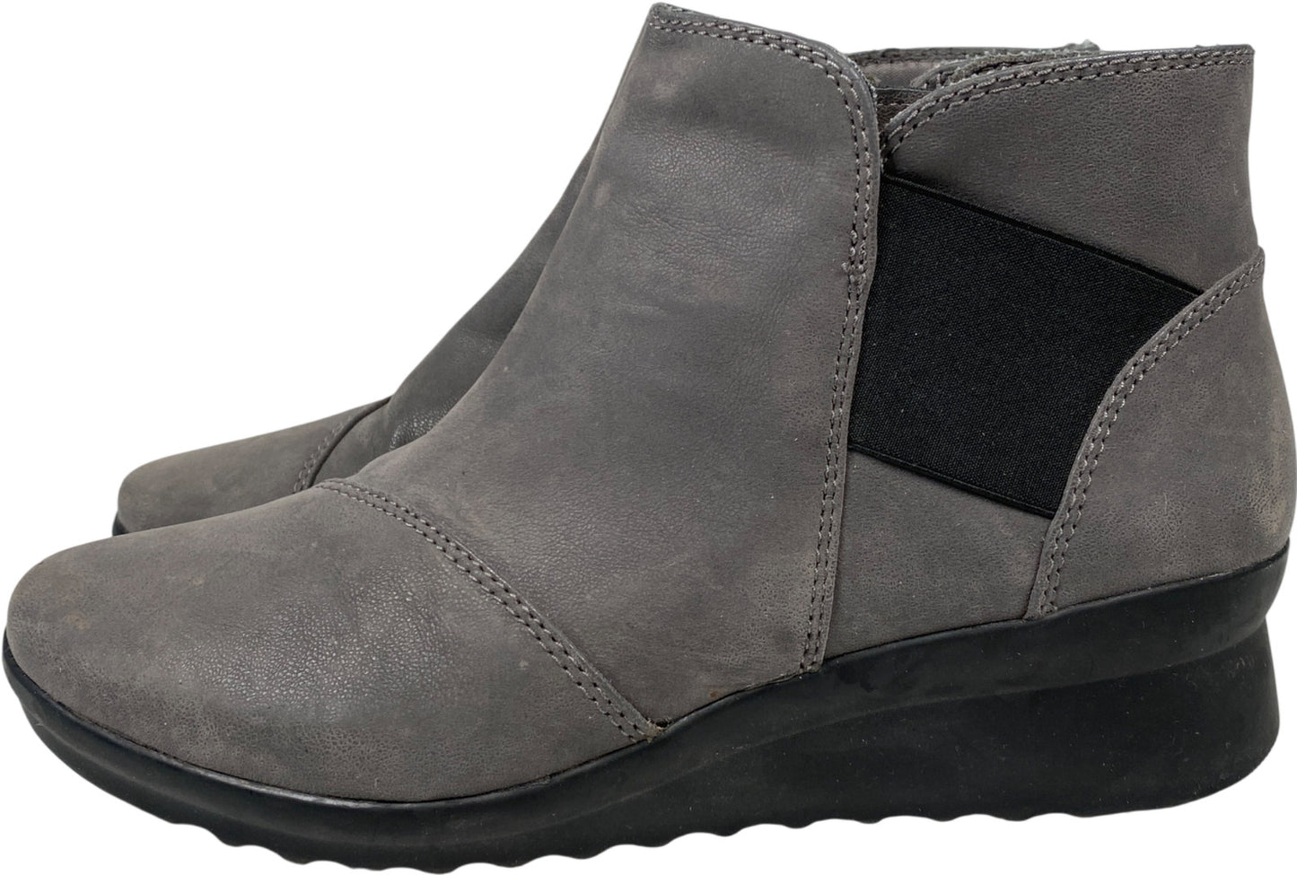 Clarks Cloudsteppers Women’s Gray Caddell Tropic Wedge Ankle Booties - 7.5