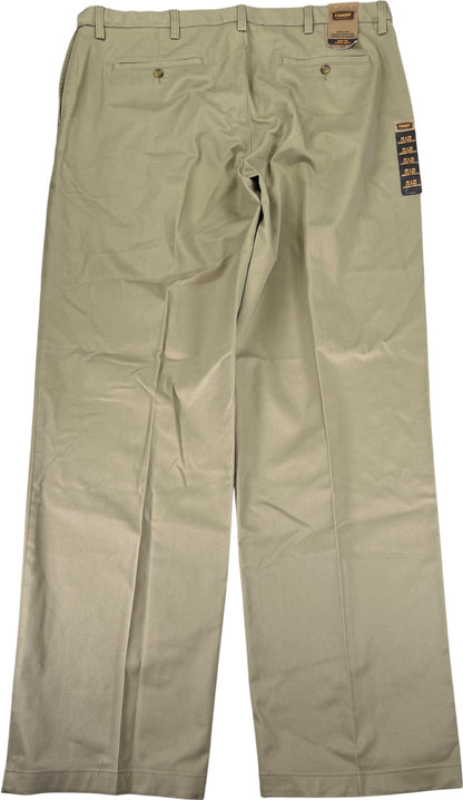 Foundry Men’s Beige Comfort Stretch Wrinkle Free Flat Front Chino Pants - 42x34