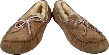 UGG Women’s Light Tan/Beige Dakota Shearling Lined Suede Slippers - 9