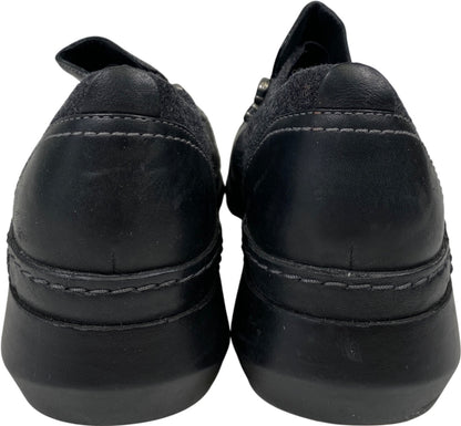 Clarks Women’s Black Leather Certina Ease Slip On Walking Shoes - 8