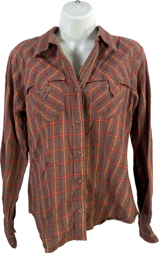 Columbia Women’s Brown Plaid Button Up Flannel Shirt - M