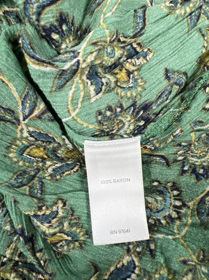 J.Jill Women’s Green Paisley 3/4 Sleeve Button Up Blouse - XS