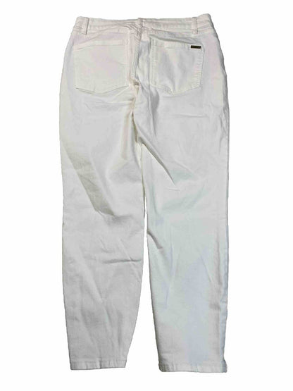 White House Black Market Women's White Skinny Crop Jeans - 12