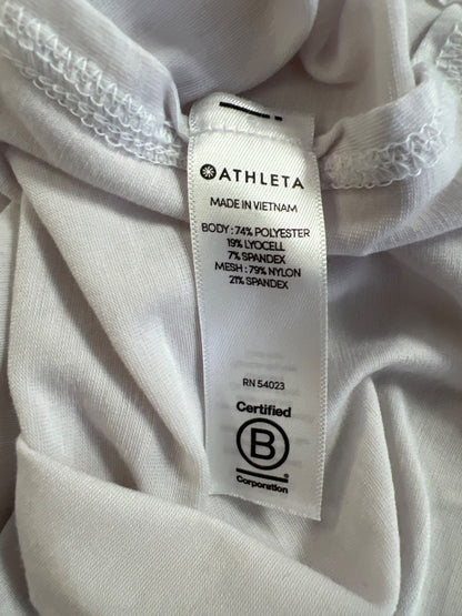 Athleta Women’s White Essence Mesh Trim Side Slit Tank Top - S