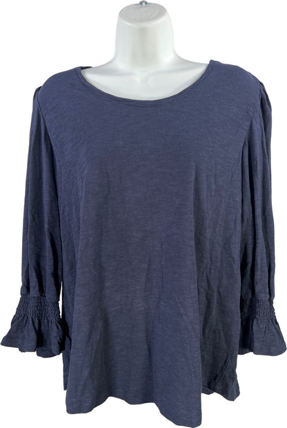 Chico’s Women’s Navy Blue 3/4 Bell Sleeve Shirt - 2/US L