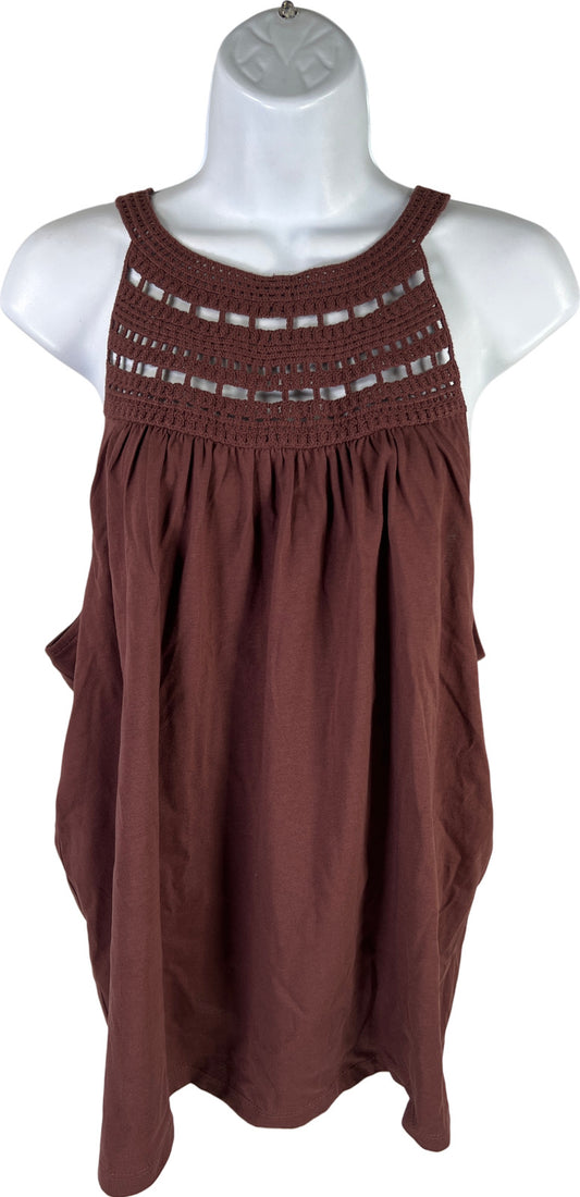 NEW Ann Taylor Women’s Brown Crochet Top Sleeveless Tank Top - L