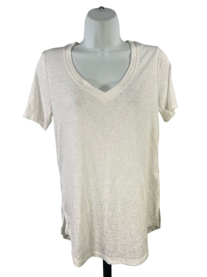 Athleta Women's White Short Sleeve V-Neck T-Shirt - XS