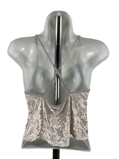 Victoria’s Secret Women’s Ivory Velour Jogger and Cropped Cami Pajama Set - XS