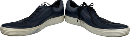 Ecco Men’s Navy Blue Leather Soft 7 Lace Up Sneakers - 11