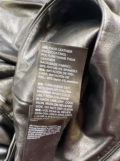 White House Black Market Women’s Black Faux Leather Runway Leggings - 8