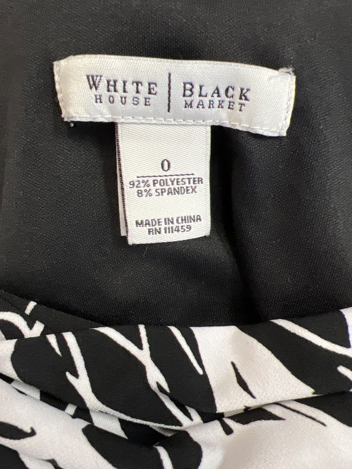 White House Black Market Women’s Black/White Sleeveless A-Line Dress - 0