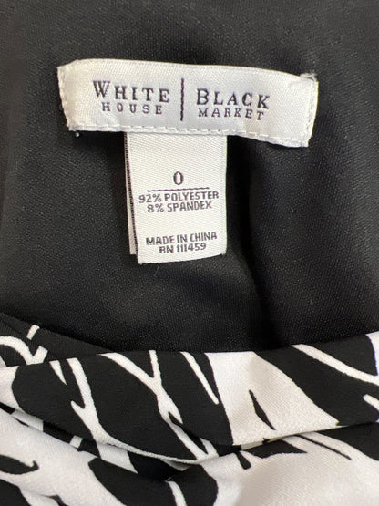White House Black Market Women’s Black/White Sleeveless A-Line Dress - 0
