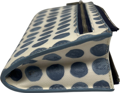 Coach Blue/White Coated Canvas Bleecker Painted Dot Zippy Wristlet Wallet