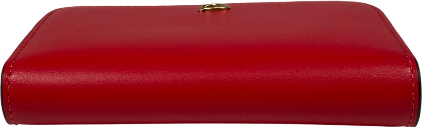 Coach Women’s Red Leather Essential Slim Card Case Wallet