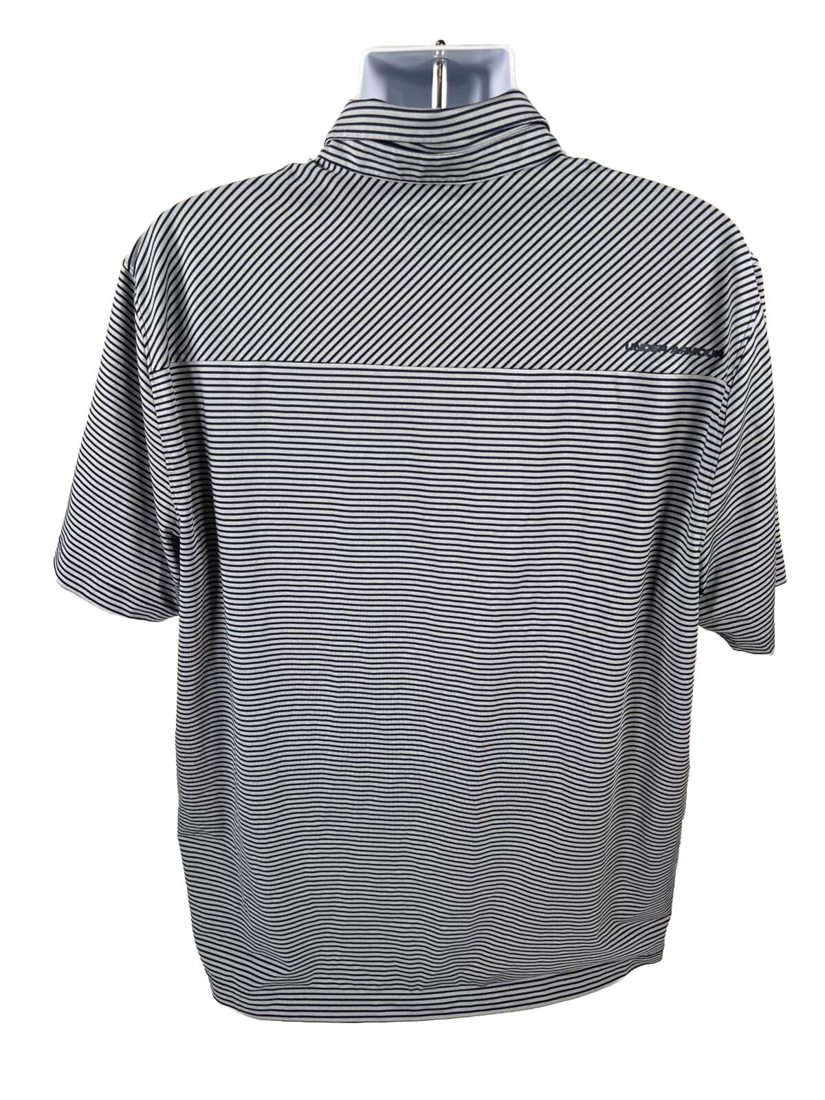 Under Armour Men's Gray Striped HeatGear Golf Polo Shirt - 2XL