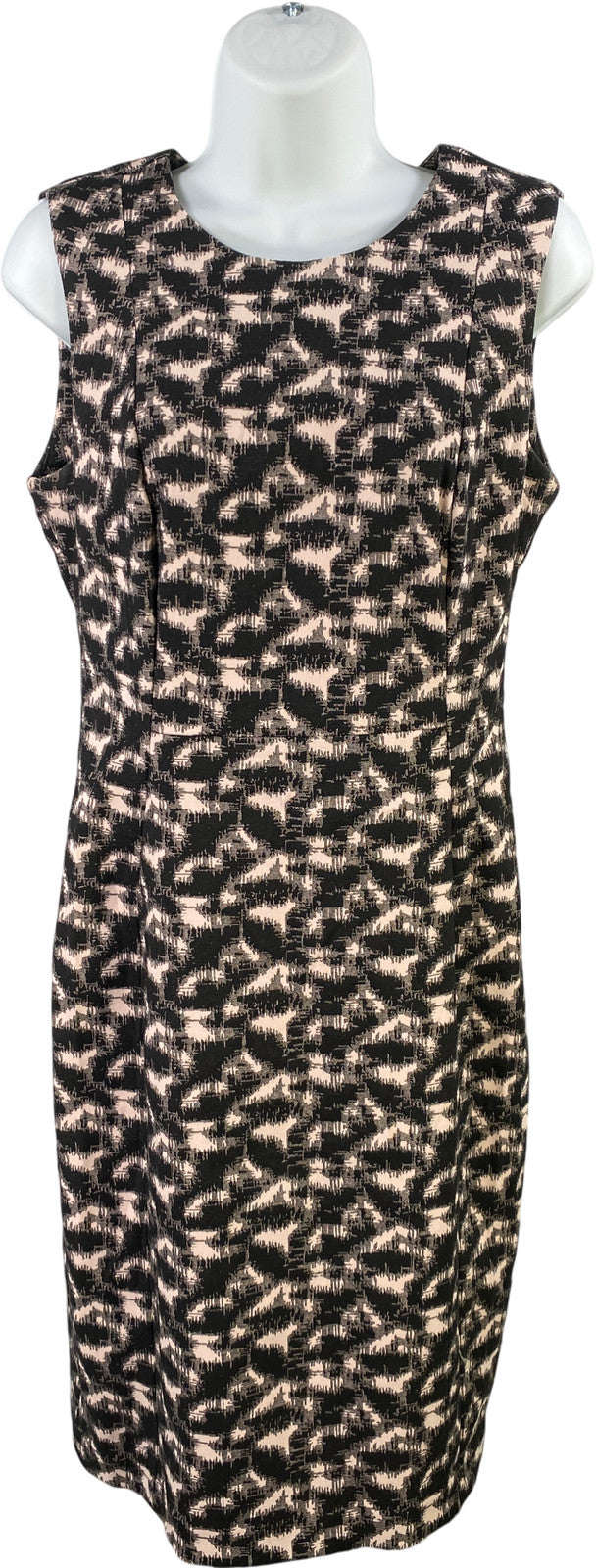 Calvin Klein Women’s Black/Pink Sleeveless Zip Back Sheath Dress - 8