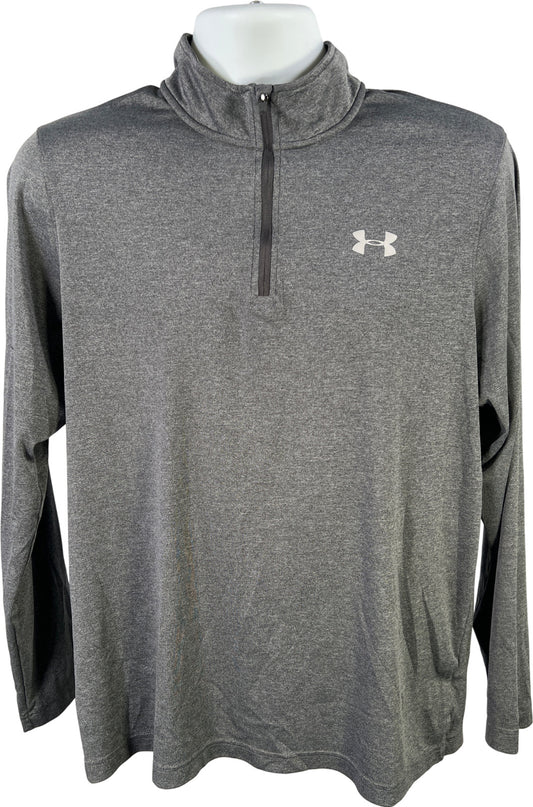 Under Armour Men’s Gray HeatGear Loose Fit Long Sleeve Athletic Shirt - L