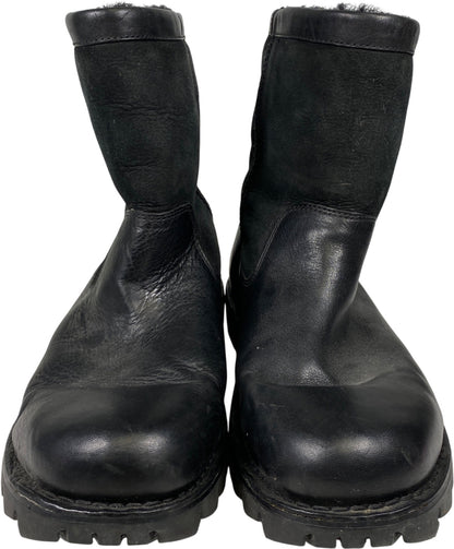 UGG Men’s Black Leather/Suede Shearling Lined Boots - 12