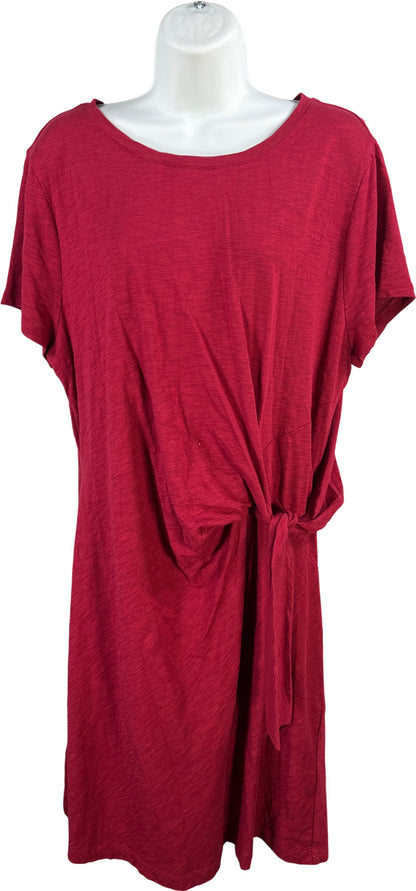 Chico’s Women’s Red Short Sleeve Tie Side T-Shirt Dress - 3P/ 16 Petite