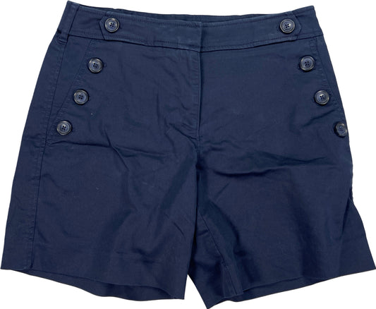 Chico’s Women’s Dark Blue Button Accent Flat Front Shorts - 0/US 4