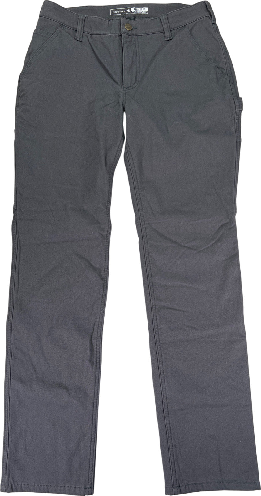 Carhartt Women’s Gray Relaxed Fit Fleece Lined Straight Leg Pants - 6