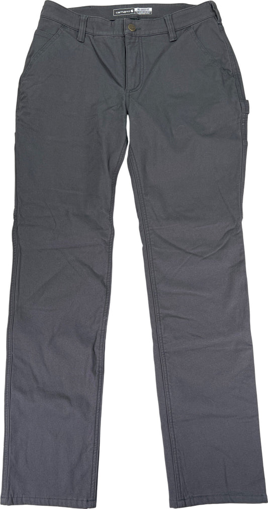 Carhartt Women’s Gray Relaxed Fit Fleece Lined Straight Leg Pants - 6